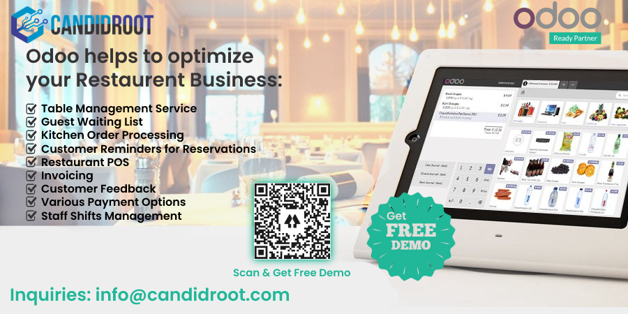 candidroot's tweet photo. Finally, You Can Focus on Getting More Customers. Let Odoo Take Care of Your Day-to-day Business.
Candidroot Solutions Brings The Best Odoo ERP Customization for Hotel Restaurant Business.
#Candidroot #odooerp #odoocrm #odoopos #odoocustomization #restaurent https://t.co/qbvJCwZP2w