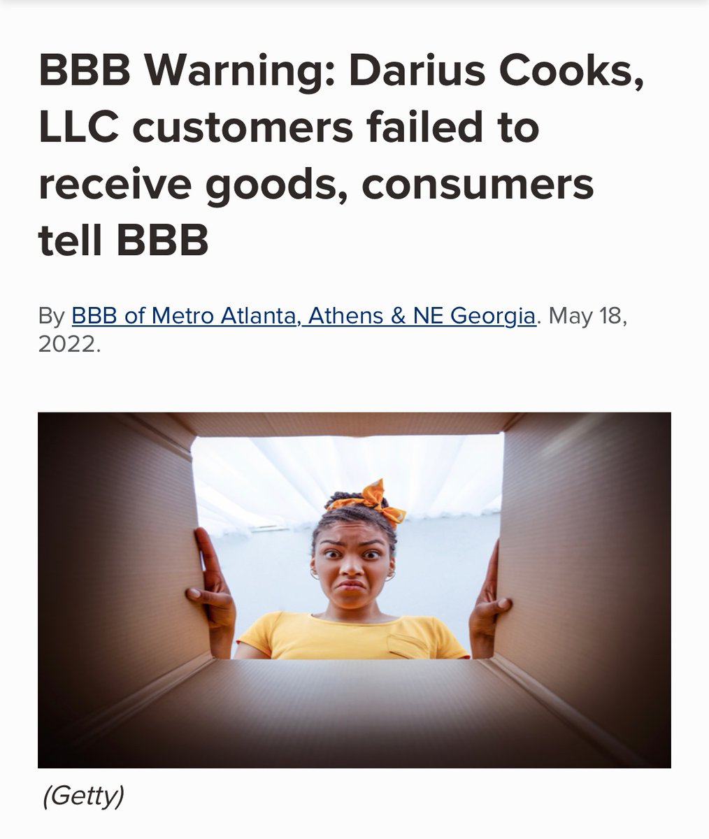 1Am3zingSoul's tweet photo. @BBBAtlanta published this article on May 18, 2022 regarding the unethical business practices of #DariusCrooks. https://t.co/a2ivyy0DAx