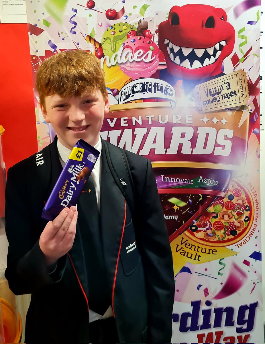 venture_rewards's tweet photo. Lots of winners today at the Venture Vault. Laila (yr8) won a £5 gift card, and then we had 4 chocolate bar winners Thomas (yr8), Alfie (yr9), Isabelle (yr7) and Mahy (yr7). Congrats everyone. @OrmistonVenture @Venture_Achieve @Venture_Aspire @Venture_Create @Venture_Innov8 https://t.co/0gpkQ0aJzC