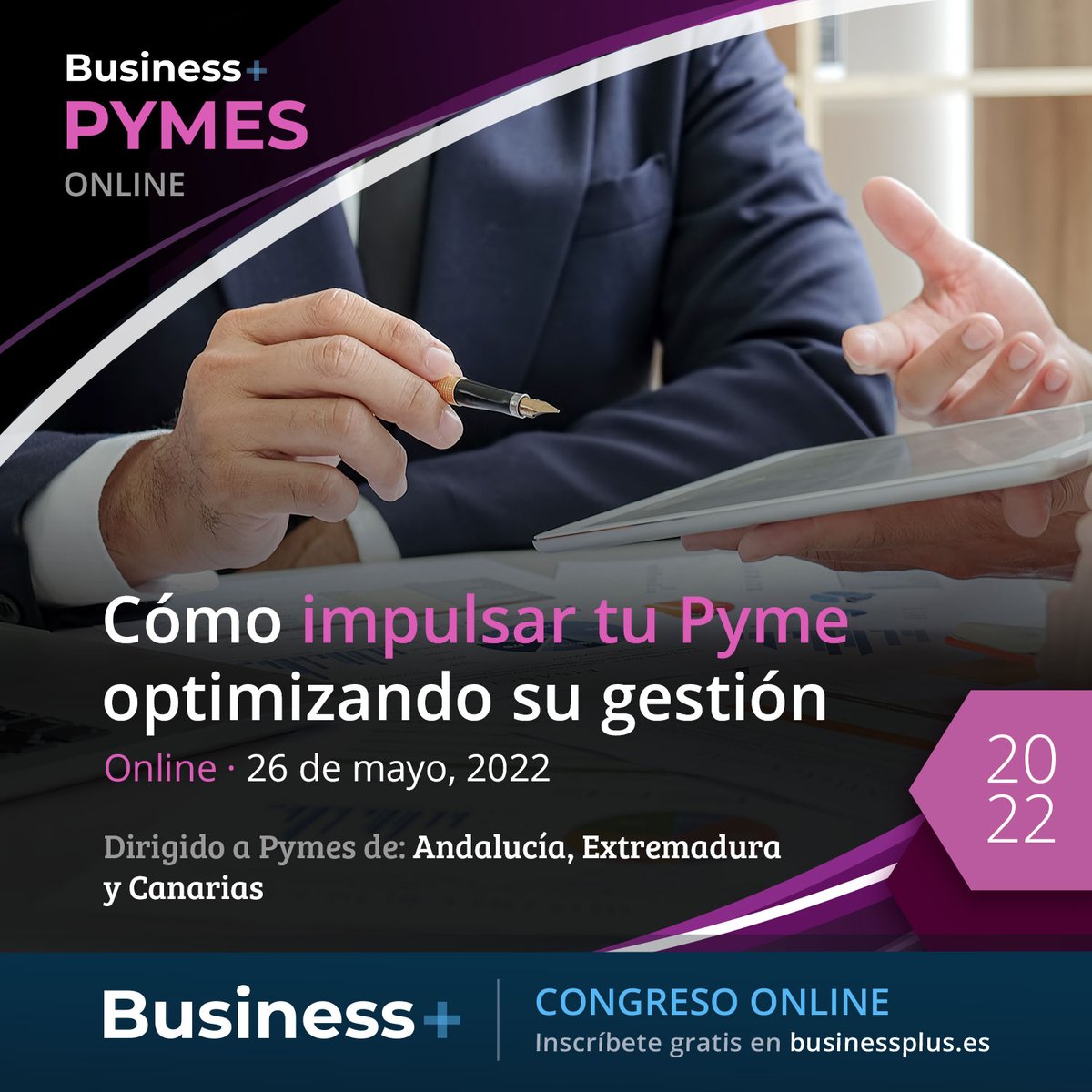 ¿Pyme andaluza, extremeña o canaria? ESTÁS EN TU EVENTO! <a href="/DatisaSoftware/">DATISA ERP</a>  @WKPymes 

businessplus.es/evento/busines…
