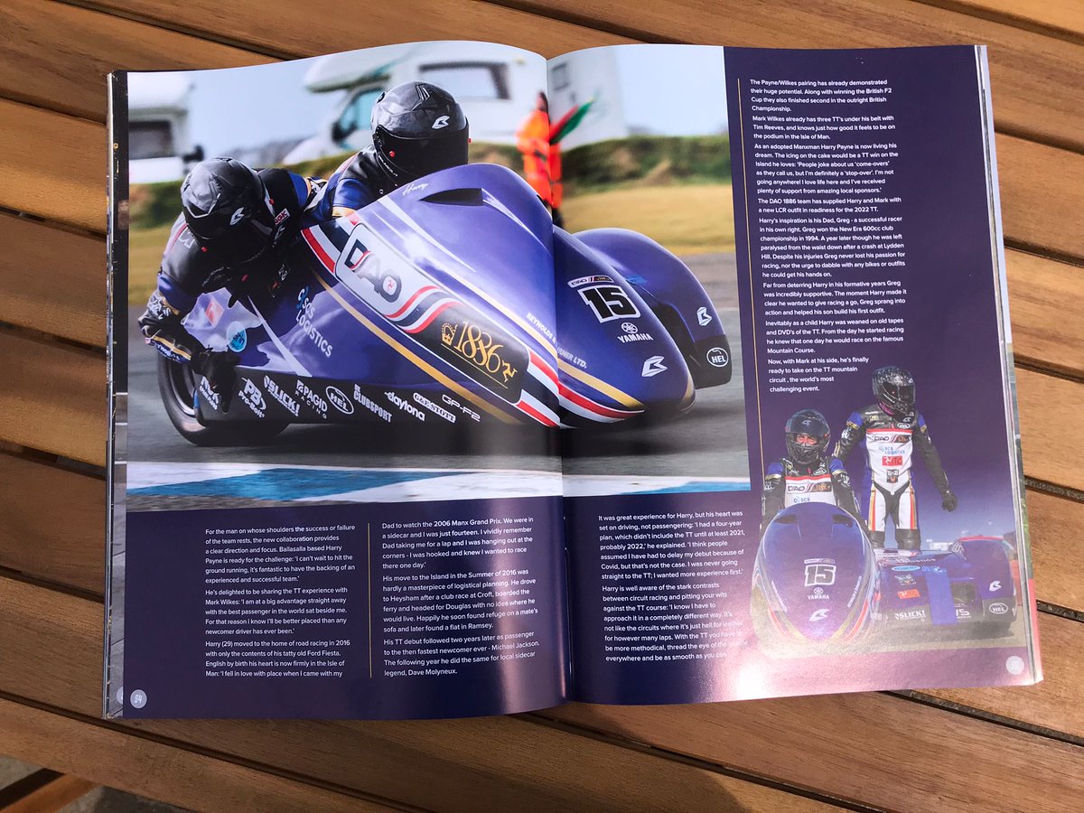 team45racing's tweet photo. Thanks to @ttracesofficial #roadracemagazine for a great write up! 1 week on Saturday the manx roads will close, we'll get that tap on the shoulder &amp; away we gooooo!🇮🇲 Who's coming? #ttracesofficial #IOMTT #3wheelingtt https://t.co/usULpAq0oq