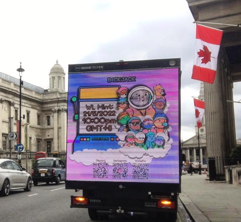 NFTBackJack's tweet photo. Hi all Jacks from London! Jacks here ♥️
Led Truck walk around Central London 🏴󠁧󠁢󠁥󠁮󠁧󠁿 
More raffles &amp; giveaway coming👀
Make sure you keep your eyes on our Discord &amp; socials x

#NFTGiveaway #Airdrops #NFTCommmunity #SolanaNft #BackJacknft #Discord https://t.co/jOlxF2w8MM