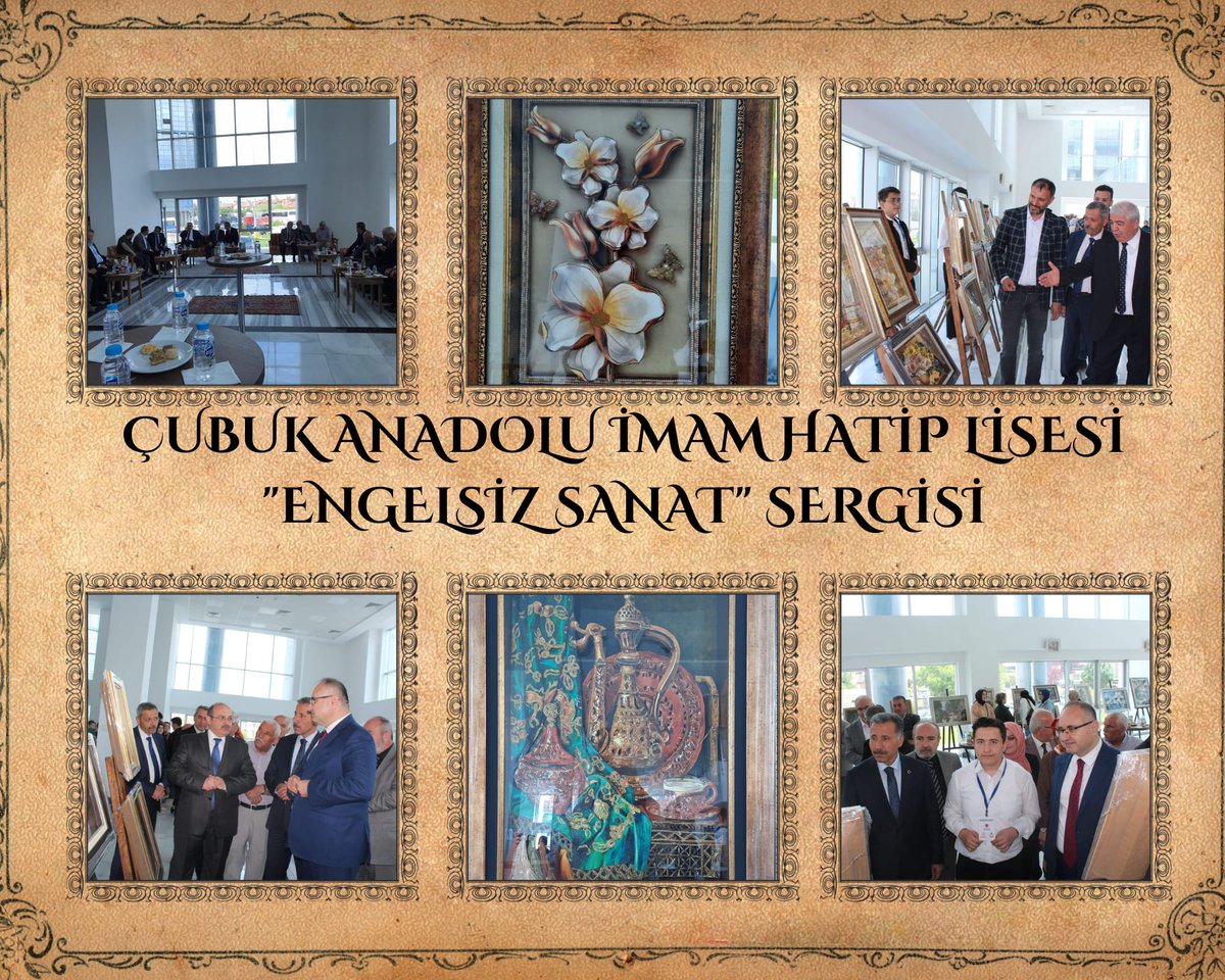 "Engelsiz Sanat-Rölyef" Sergimiz Çubuk Kaymakamımız Sayın Adem Keleş, Çubuk İlçe Milli Eğitim Müdürümüz Sayın Alican Kılıç, Çubuk Halk Eğitim Müdürümüz Sayın Mustafa Mescioğlu, değerli okul müdürlerimiz, velilerimiz, öğrencilerimiz ve halkımızın katılımıyla gerçekleştirildi.