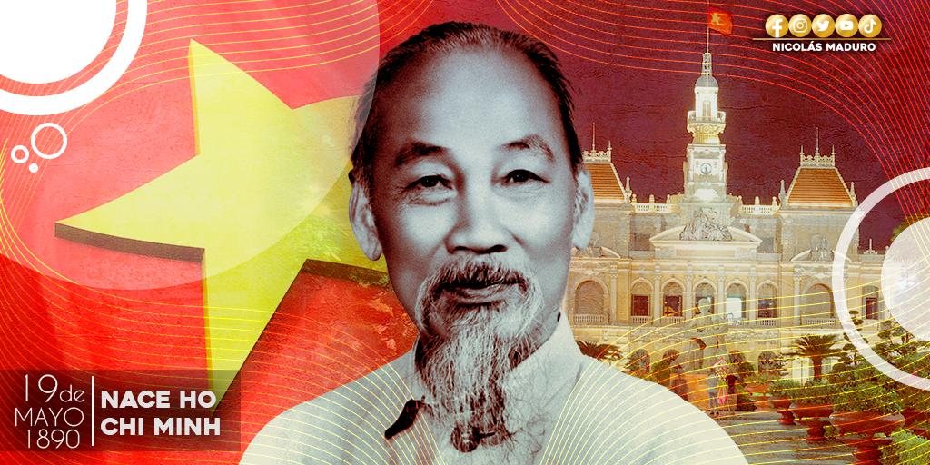 NicolasMaduro's tweet photo. Celebramos el natalicio del líder Ho Chi Minh; admiramos profundamente su ejemplo de rebeldía, patriotismo y resistencia, con el que lideró al pueblo vietnamita, en la lucha por la libertad y la autodeterminación. ¡Nuestro homenaje y reconocimiento! https://t.co/SvJJGp6Lqk