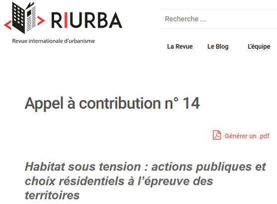 RIURBA- Revue Internationale d'Urbanisme tweet media
