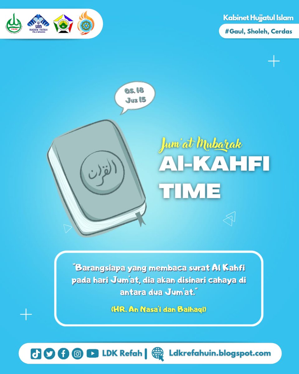 ldkrefah's tweet photo. Kuy besok banget nih ! 🤩
AKAD (Al- Kahfi Time)
Bersama Departemen DPQ LDK Refah https://t.co/ZB38sdu9Dr