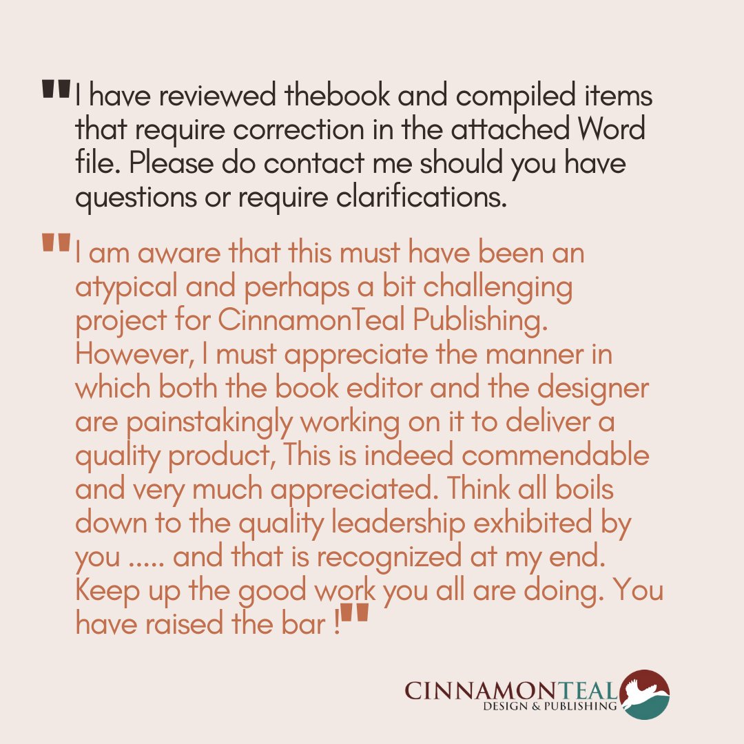 CinnamonTeal D+P (@cinnamonteal) on Twitter photo We have pivoted significantly towards print-on-demand fulfillment, choosing to provide self-publishing services only for certain books. Testimonials like this make our day, though. We have pivoted significantly towards print-on-demand fulfillment, choosing to provide self-publishing services only for certain books. Testimonials like this make our day, though.