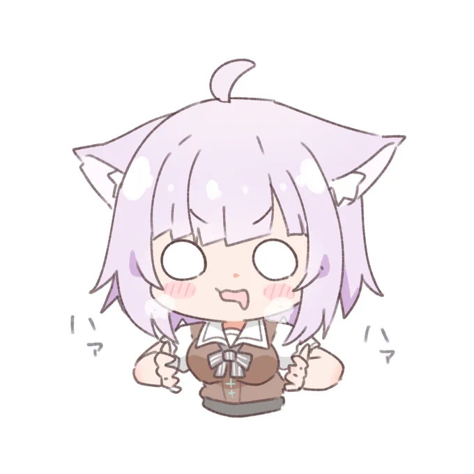#おかラ
#絵かゆ 
ラミィちゃんと入れ替わってもおっぱいを触るのを我慢するおかゆん🍙 