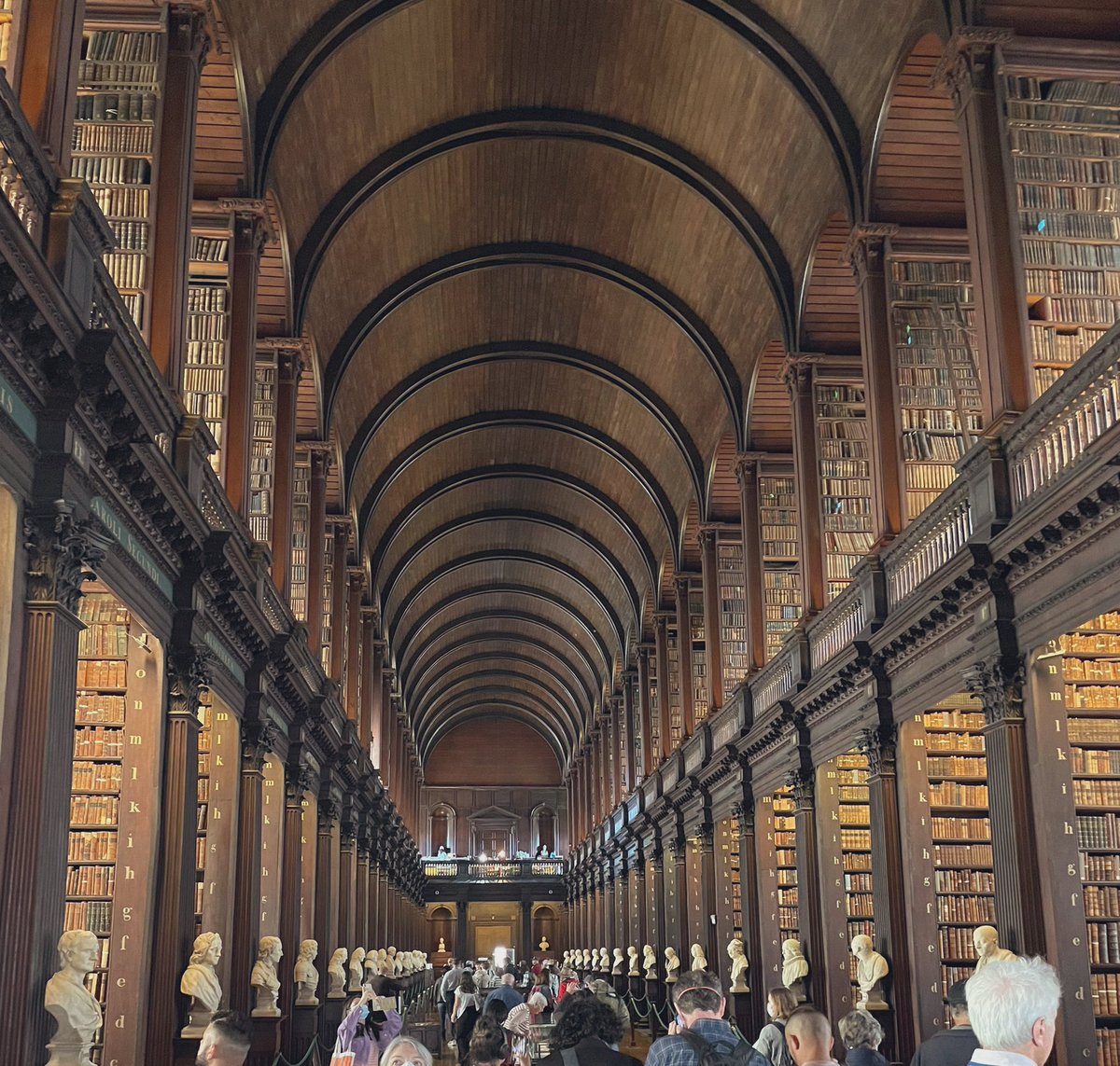 sam_ruffino's tweet photo. Went to @tcddublin to see the book of Kells in the Longroom library today - a medieval christian bible created in the 9th century AD. Its incredible to see the levels of intricacy and dedication that goes into making each and every page of the historic book. #duqmediaireland https://t.co/S5oA8sUUpQ
