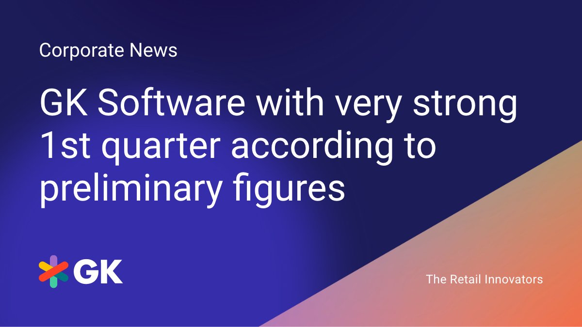 GK_Software_SE's tweet photo. Our business figures for the first quarter are in: https://t.co/OJlubDB6Qd
#gk #theretailinnovators #growth #retailsfuture #keyfigures https://t.co/2EVdo5K2rk