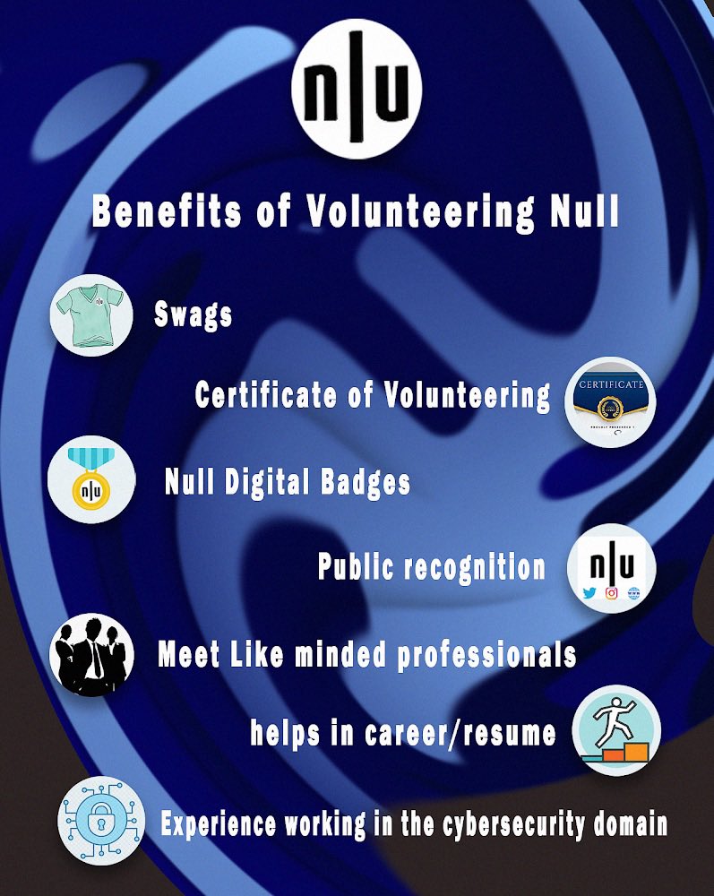 null0x00's tweet image. Be part of our great team and make a positive impact. Let&apos;s learn and grow together! We believe we can achieve more with the help of extraordinary people like you. Here are some perks of being part of null community:

#nullcommunity #nullcomm #nullopensecurity