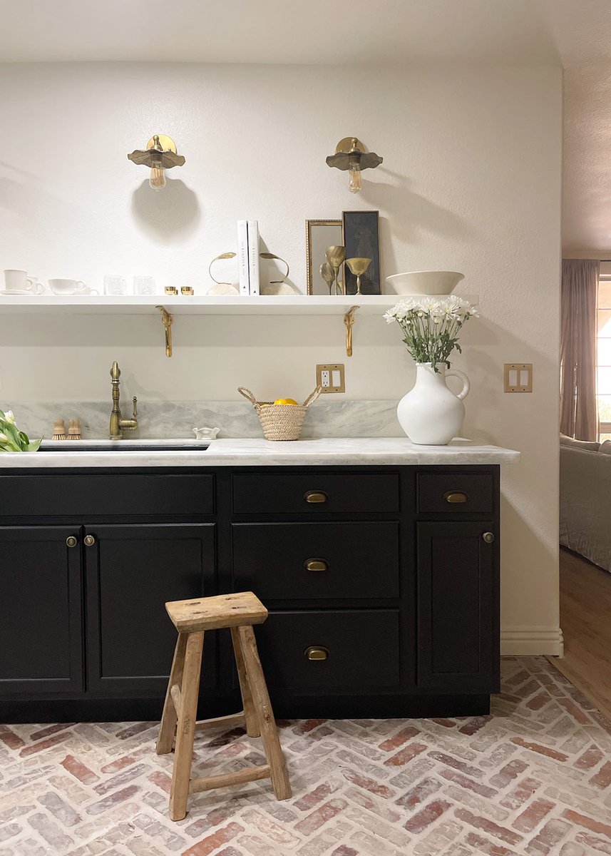 Are brick floors actually comfortable to walk on? Today on the blog Ajai is answering all of your burning questions about what it's actually like to install &amp; live with brick floors. Head to the blog to see if she thinks they're worth it bit.ly/3FYL0Mu