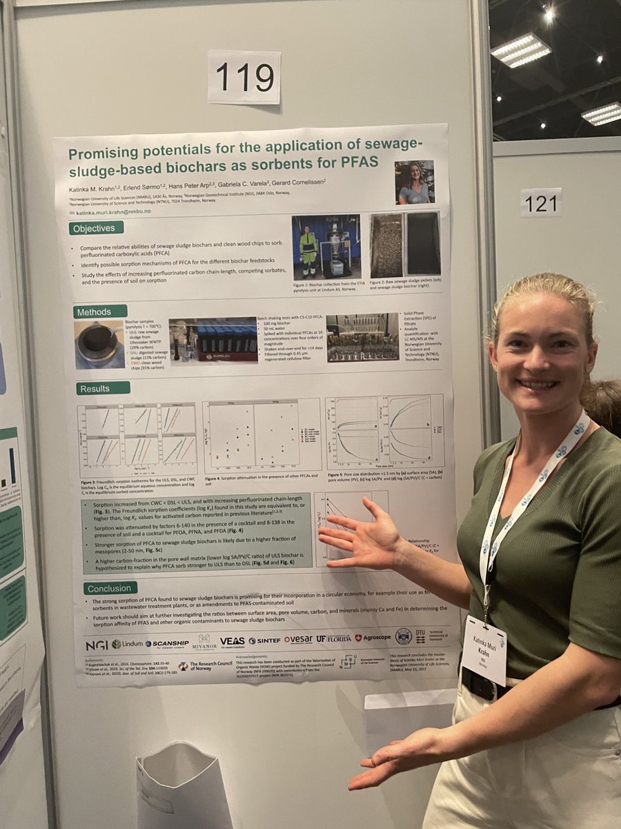 hanspeterarp's tweet photo. Promising circular management technique for #PFAS contaminated #sludge! 1) Pyrolize to remove PFAS, 2) Take resulting sludge char as a sorbent for #PFAS removal for contaminated soil or water.
A truly impressive MSc project by Katinka Krahn β¦@InfoNGI
β© #VOW #SLUDGEFFECT https://t.co/4zkk0XL0wE