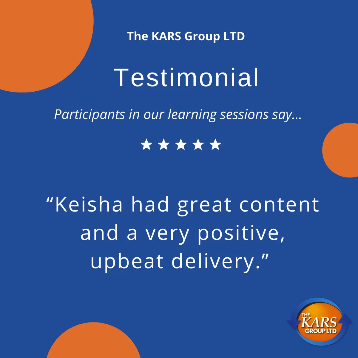 Participants in our learning sessions say…

“Keisha had great content and a very positive, upbeat delivery.”