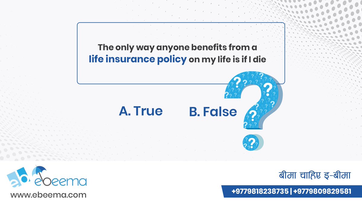 ebeema_'s tweet photo. Let's see if you're savvy or stumped. Put your life insurance knowledge to the test and answer this question!
#Ebeema #InsuranceinNepal #LifeInsurance #FinancialSecurity #FinancialFreedom #InsurancePlans https://t.co/xsWKtMvjpG