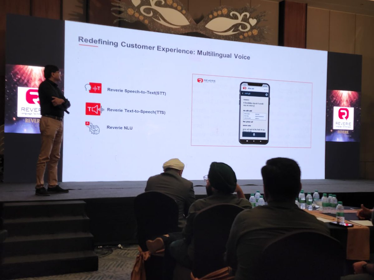 ReverieTech's tweet photo. Sounding the alarm! - @ReverieTech democratizes businesses and government initiatives by integrating voice, text, and video in Indian Languages. Courtesy - @iValueInfoSoln. @arvindpani at the annual #saleskickoff #iKnit 2022. https://t.co/djLEwRsJ97