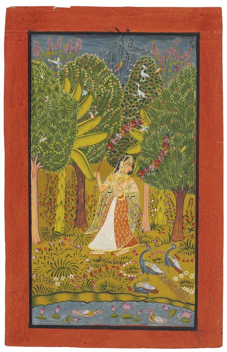 hinduaesthetic's tweet photo. An Illustration to a Rāgamāla Series: Kakubha Rāgini; Bundi or Kota, Rajasthan, circa 1770-80 https://t.co/gxWBIOiv7I