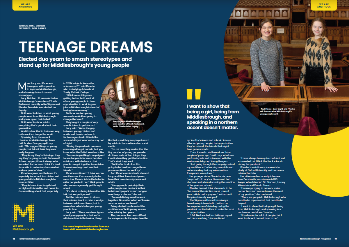 AcklamGrange's tweet photo. We are so proud of one of our Year 10 students who has featured in Love Middlesbrough, as Middlesbrough's Member of Youth Parliament, to talk about her role and how she plans to change Middlesbrough for the better, for all young people! 👏❤️ https://t.co/6OIXzamnGU