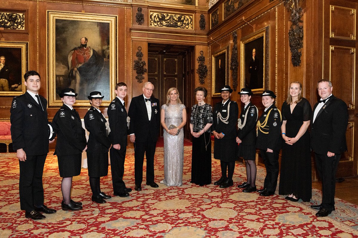 The Princess Royal, The Duke of Gloucester and The Countess of Wessex have hosted a dinner to celebrate the work of <a href="/stjohnambulance/">St John Ambulance England</a> at Windsor Castle.

TRH are Commandant-in-Chief (Youth), Grand Prior of the Order of St John and Grand President of St John Ambulance respectively.