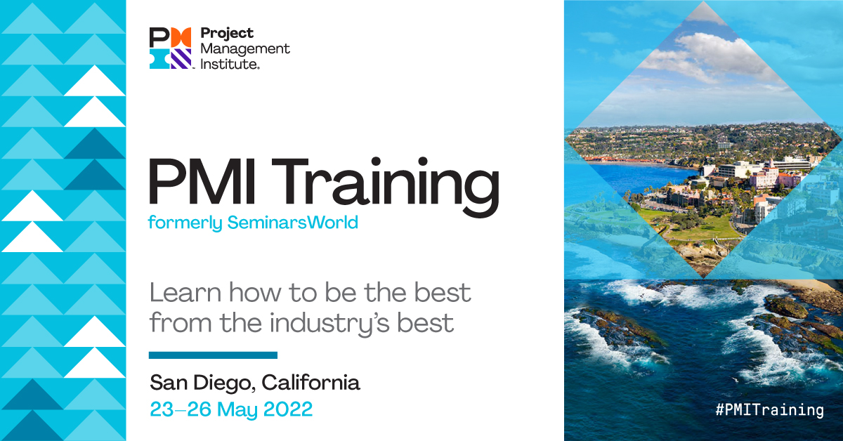 PMIevents's tweet photo. Pack your bags! #PMITraining is about to start! Join us from 23-26 May in San Diego, CA  for interactive #projectmanagement workshops designed to help you improve and build your skills.

Register now: https://t.co/0fZUxpCj1P https://t.co/3jAzdblv3t