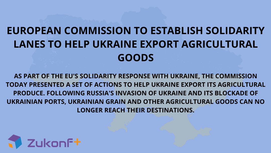 zukonft's tweet photo. Following Russia's invasion of Ukraine and its blockade of Ukrainian ports, Ukrainian grain and other agricultural goods can no longer reach their destinations. 

Read more about it here: https://t.co/T3RUAFZ83S https://t.co/c1XY18gk6R