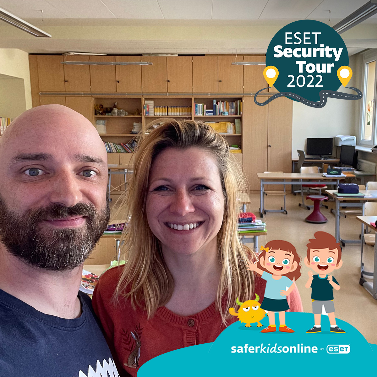 ESET_de's tweet photo. 😀 Heute auf dem Stundenplan: #Saferkidsonline! 🏫
Heute haben wir die Dritt- und Viertklässler der #SchuleamRautal #Jena in zwei Workshops über das wichtige Thema Online-Sicherheit informiert.
🚐 Morgen ist die #ESET #SecurityTour22 in #Düsseldorf bei @wiwo und @handelsblatt. https://t.co/H5zeX9YY7j