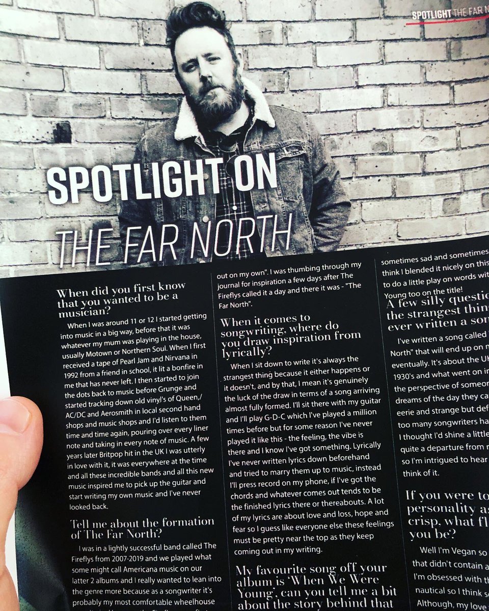 Thefarnorthband's tweet photo. VERY proud to announce that I’m the spotlight artist in this months @Maverick_mag, I’ve been a reader of this great publication for many many years and not for one minute did I ever think I’d be interviewed by the editor and featured under their “Top Picks”! #maverickmagazine 🤠 https://t.co/wdsI6UrKqt