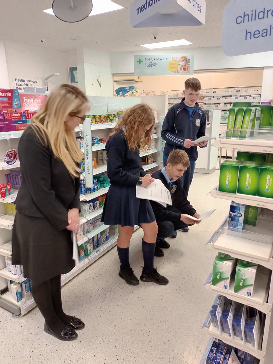 Second year students ⁦<a href="/OldBawnCS/">Old Bawn Community School</a>⁩ learning all about products and services offered by Boots during their site visits as part of The World of Work Programme. Thanks to #Boots  and #businessinthecommunity