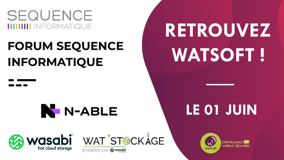 watsoft_com's tweet image. 📣 En tant que prestataire #IT, venez échanger sur le forum Séquence Informatique le 01/06 à Dreux avec Patrick, Ingénieur commercial et notre CEO Oleg, qui vous accompagneront dans le développement de vos projets avec nos solutions @Nable et @wasabi_cloud 🚀