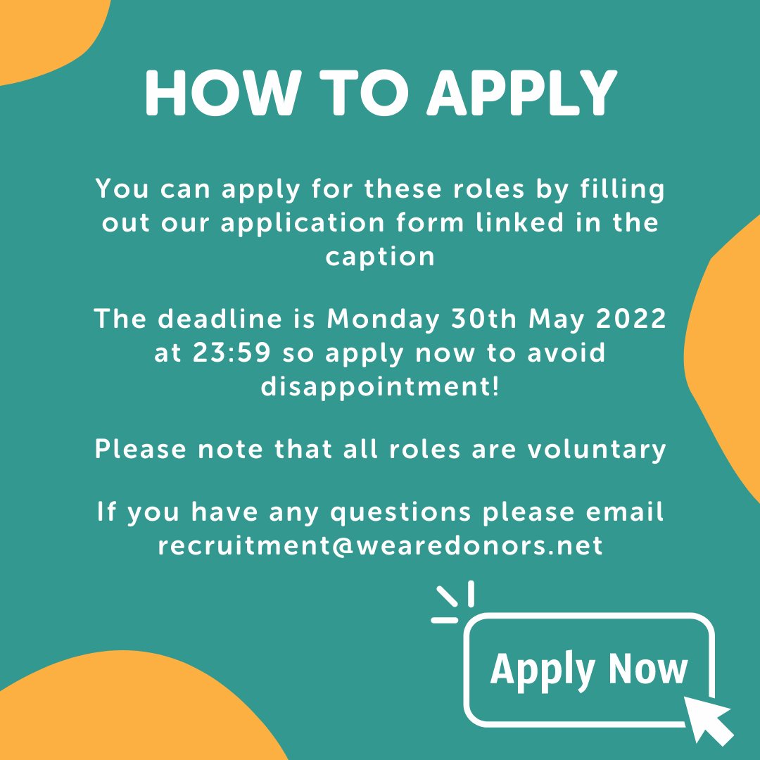WeAreDonorsUK's tweet photo. We are recruiting keen volunteers for our Treasury Team!
Check out the role descriptions and details on how to apply here: https://t.co/D3EpGIFkRI
DEADLINE: 30/05/22 at 23:59
#wearedonors #organdonation #blooddonation #finance #grantwriter #treasury #charitywork https://t.co/9lrSprkKan
