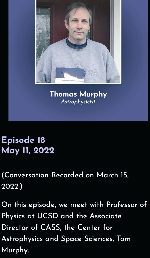 1/ A raíz de la entrevista al astrofísico Tom Murphy en "The Great Simplification" me he puesto a reflexionar en las causas por las que es tan difícil comunicar el cénit de la energía fósil y, en general, los límites al crecimiento. 👇🏽 HILO, me temo 🧵
