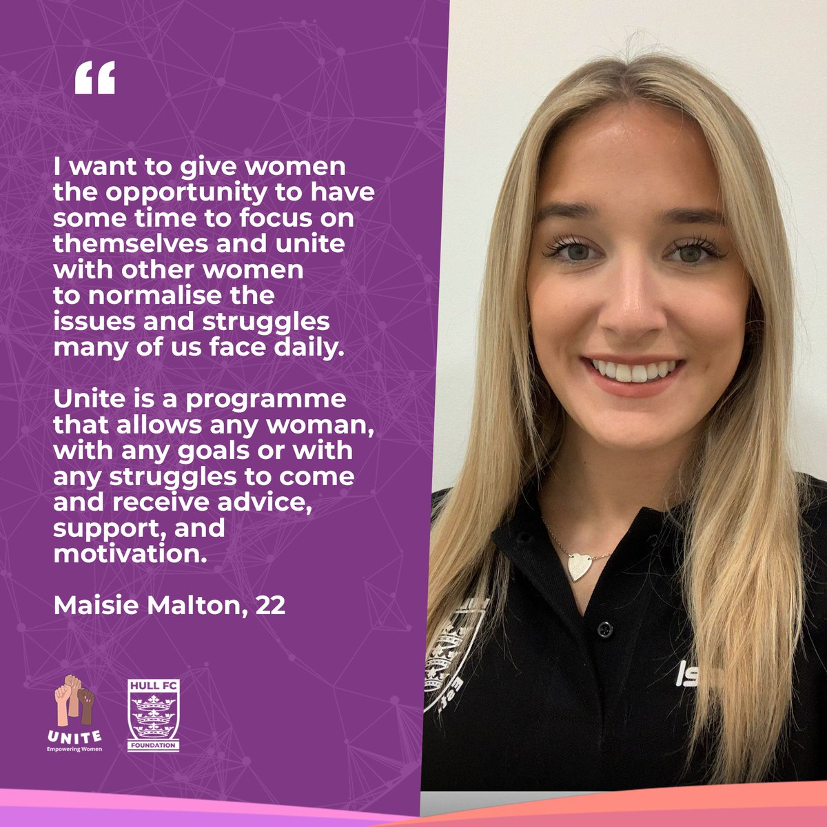 𝗨𝗡𝗜𝗧𝗘 𝗙𝗜𝗧𝗡𝗘𝗦𝗦 🏃‍♀️

Maisie, who runs this project, explains how Unite Fitness supports local women with their physical and mental wellbeing 💬 

These sessions take place on Tuesdays at the Centre of Excellence 📌

@NHSHullCCG <a href="/MindHEY/">Hull & E. Yorks Mind</a>