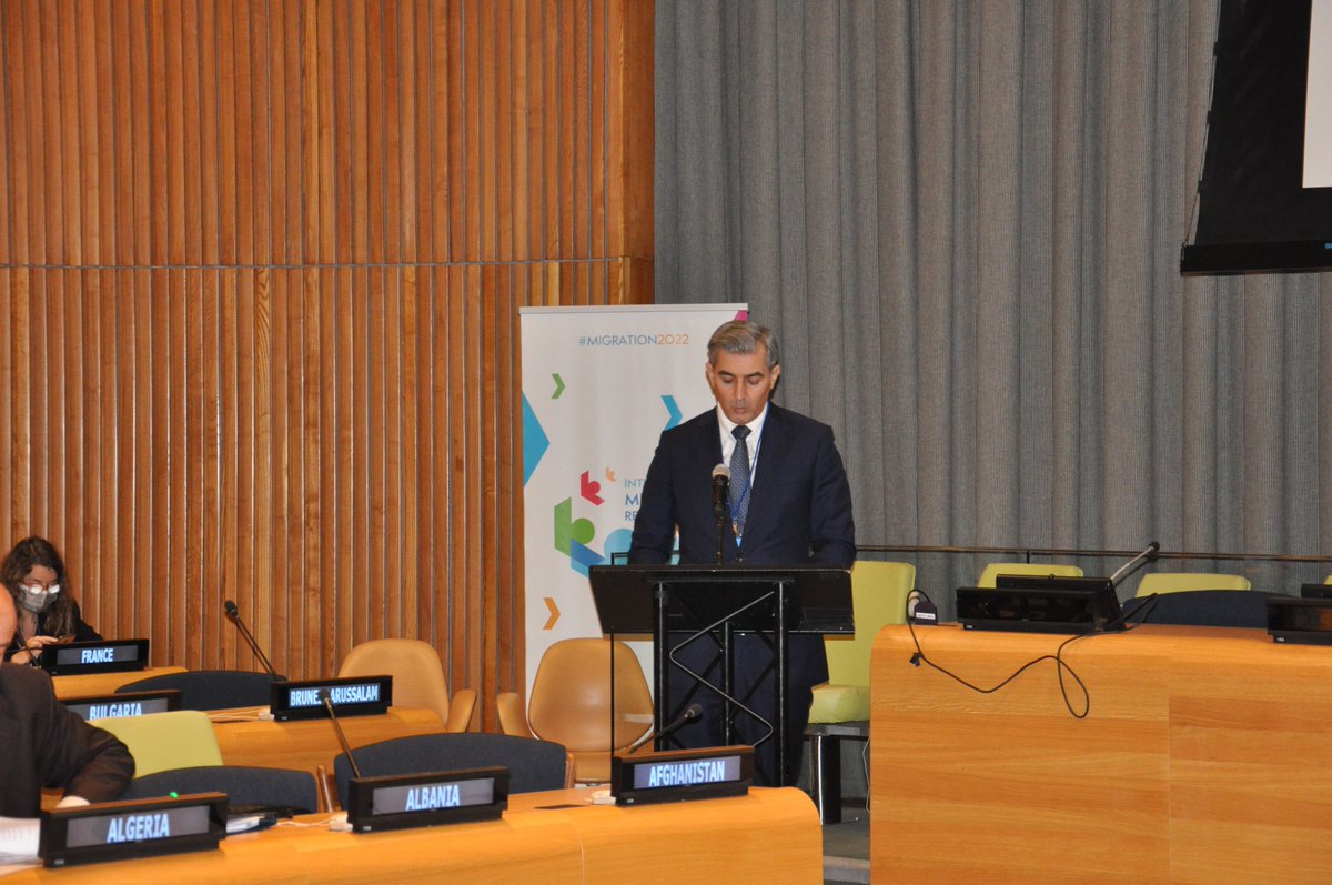 vhuseynov's tweet photo. With pleasure presented the summary of #RT4 of #IMRF2022 during the Policy Debate chaired by @IOMchief. Stressed the importance of improving data management, providing reliable information and reducing vulnerabilities to better shape migrant centered policies.
#Migration2022 https://t.co/hNZNKDGcf8