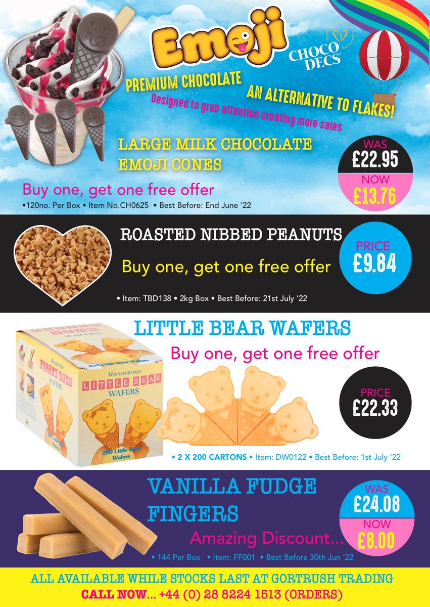 🍦When it comes to a great deal, it can simply come down to who you know! So... call NIC, the home of Gortrush Trading NOW to take advantage of these fab May savings on the products you're normally buying anyway +44(0)2882 241513
Please retweet if others would be interested