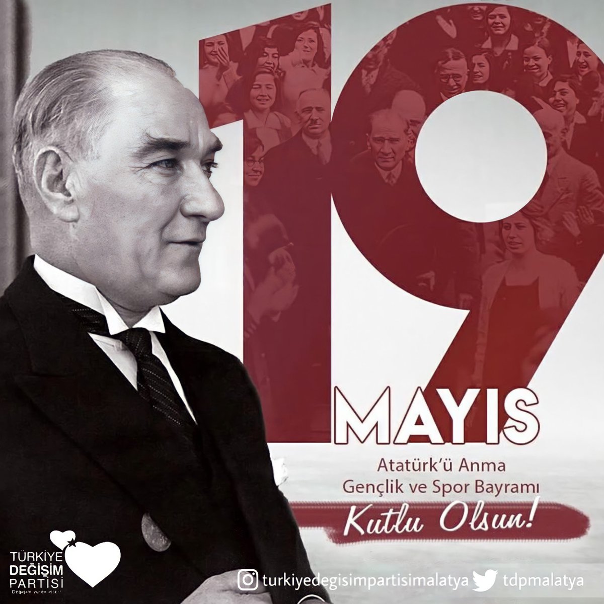 Atatürk'ün izinde, gösterdiği hedefe, Cumhuriyet gençleriyle.

19 Mayıs Atatürk’ü Anma, Gençlik ve Spor Bayramımız kutlu olsun.🇹🇷