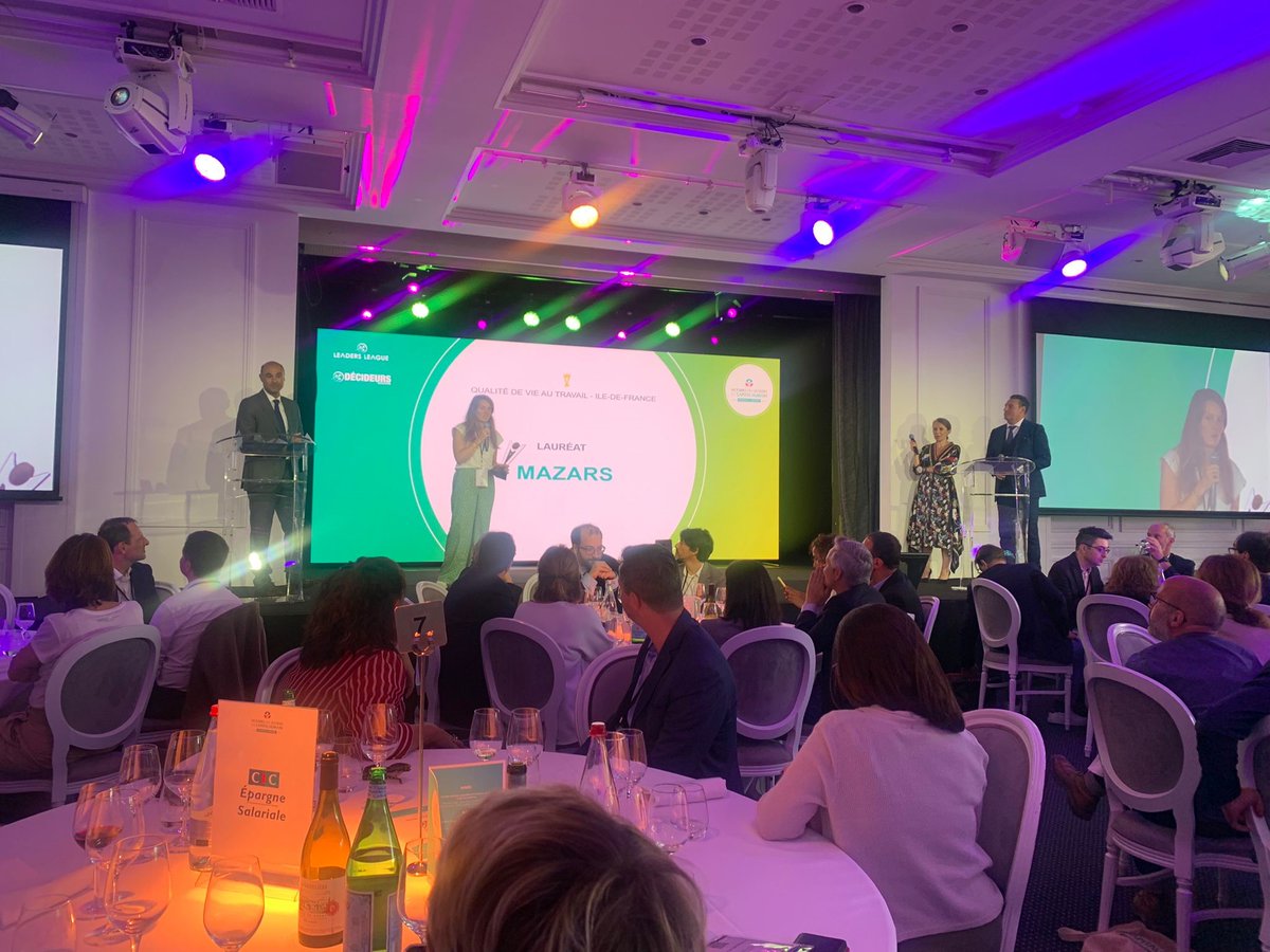 ForvisMazarsRh's tweet image. 🥇 @MazarsRecrute récompensé pour sa politique #QVT #IDF @VictoiresLCH 🎉 
Un trophée d&apos;Or qui met en lumière 4 projets : 
📩 Programme « digital détox » avec @mailoop_app 
🙋 L&apos;intégration de la #GenZ 
💻 Charte #Télétravail 
♻️ Collectif FEDerate 
@Decideurs_RH @Leaders_league