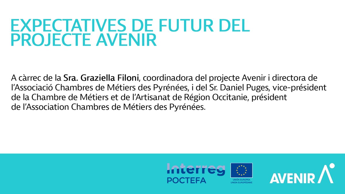 Poctefa_AVENIR's tweet photo. @GRITS_UB Finalment, Daniel Puges i Graziella Filoni, a través de valorar tota la feina feta durant l'actual #AVENIR, parlen de les expectatives de futur del projecte. https://t.co/JguQ3gWh6c