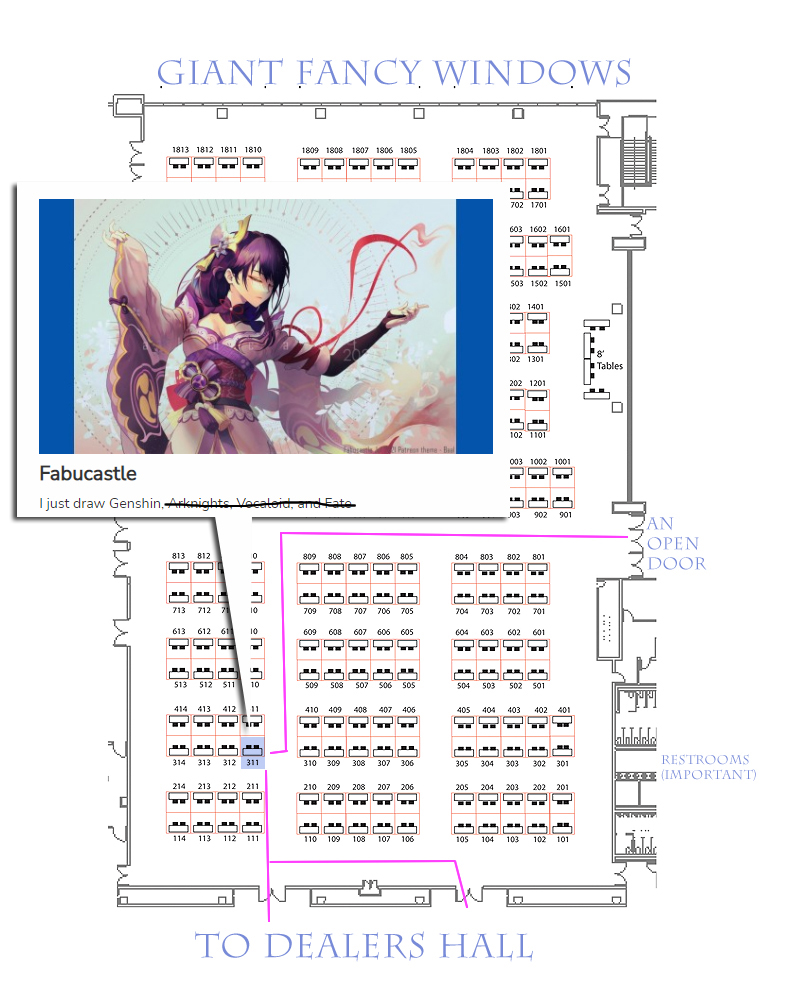 My art will be at Fanime artist alley 311.

My last Fanime was 2018 so I am excited *_*b Can't believe it's been 4 years 