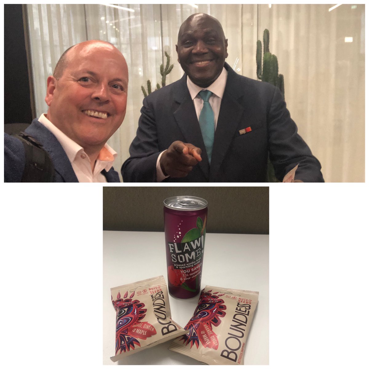 Great welcome this morning @PwC_UK from the legend that is @francispwc1 thanks for the healthy snacks from fruit that would otherwise be landfill @flawsomedrinks @chris110674