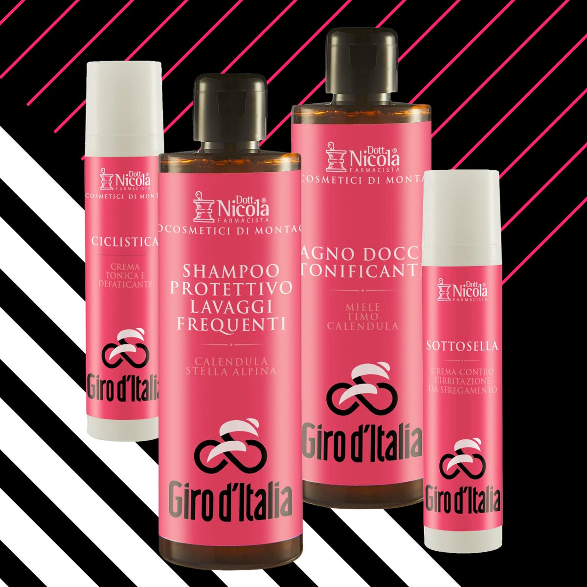 giroditalia's tweet photo. I prodotti cosmetici ufficiali del Giro d’Italia sono @DottorNicola. Una tradizione nata ai piedi delle Alpi che si tramanda da generazioni. Scopri su GIRO STORE tutti i prodotti specifici per i ciclisti.
➡️ https://t.co/UnSEqeLJda
#All4cycling #readysteadyride #girostore
#giro https://t.co/VCGL3dkQWL