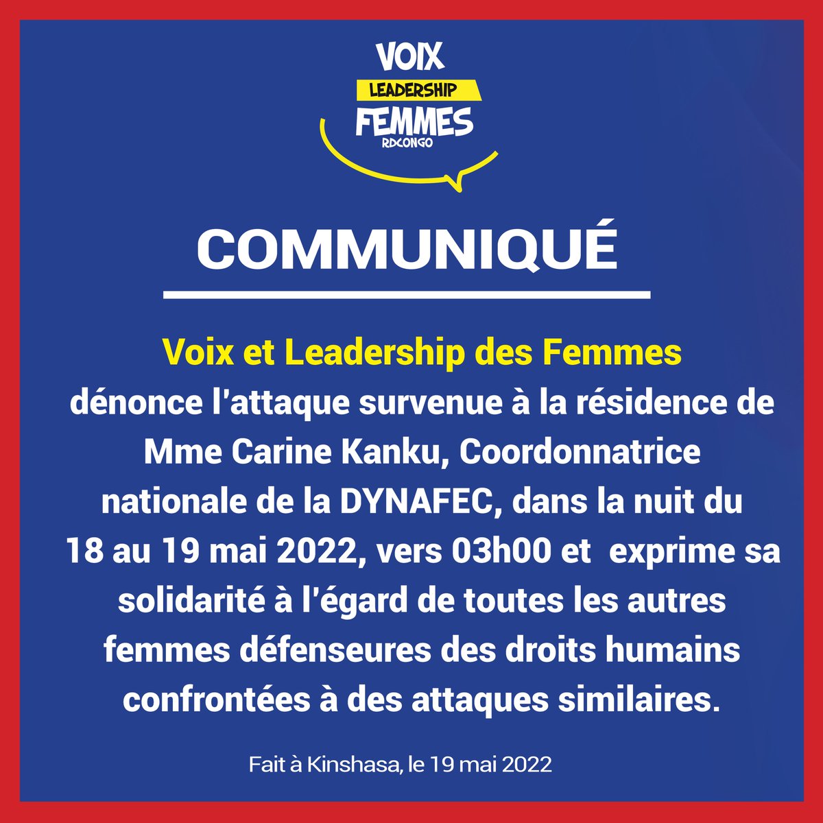 Voix et Leadership des Femmes Renouvelé - RDC tweet media