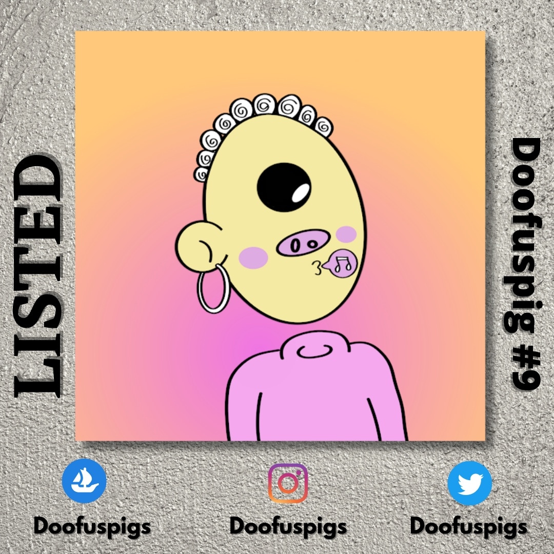 doofuspigs's tweet photo. ☀️Doofuspig #9 ☀️ 

#Doofuspigs #USA #NEW #NFTartists #UK #NFTCollector #investor #DoodleWorld #NFTdrop #PolygonNFT #NFTshills #DeFi #Metaverse #Dogecoin #NFTCommunity  #NFT #NFTs #OpenSeaNFT #NFTProjects #NFTartist #nftart #NFTartists  #art #artist #love #photo #listed @opensea https://t.co/X8lzkI3iQz