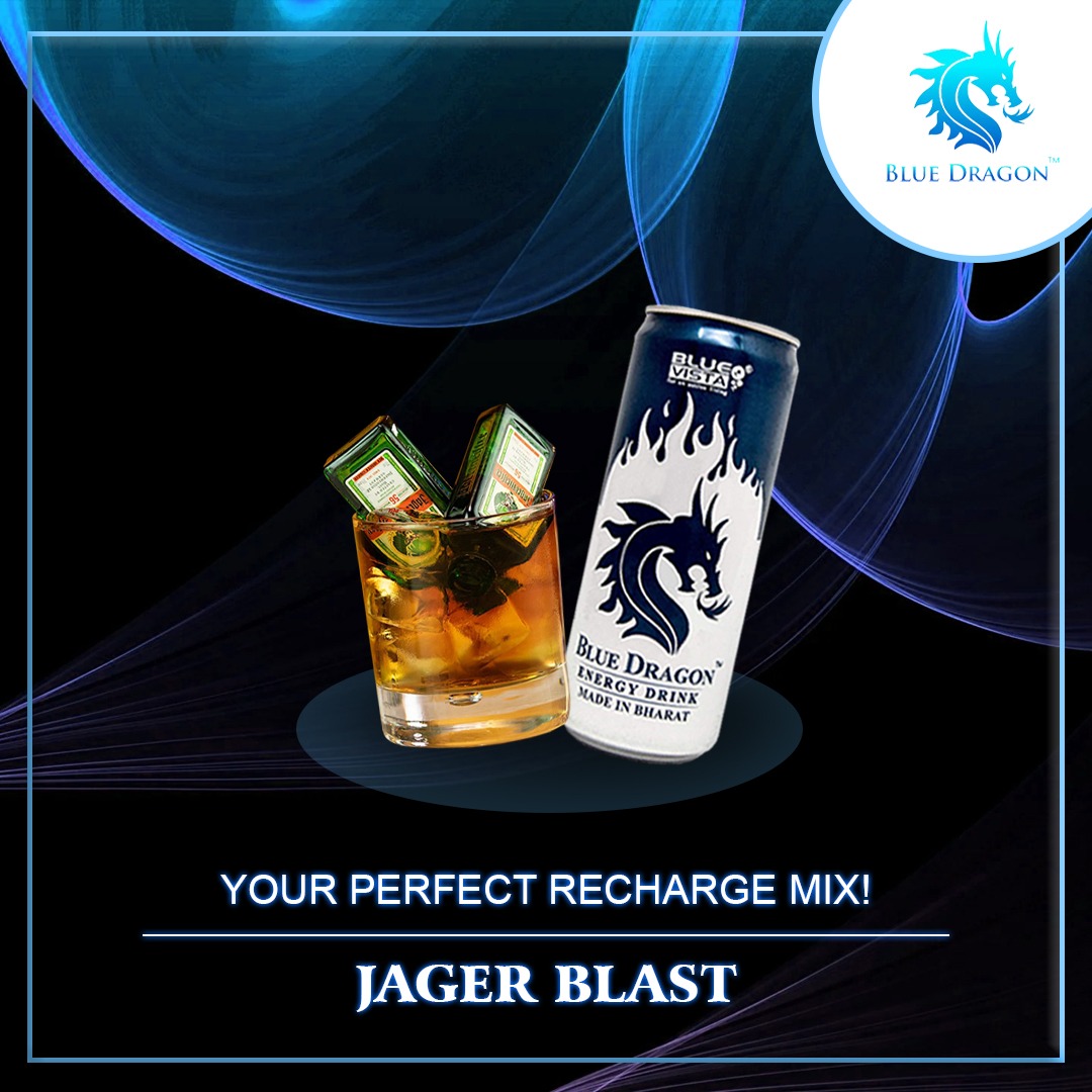 blue_vista's tweet photo. The new and refreshing energy mix “JAGER BLAST” is in town! 
Easy to Make and Great to Taste.
🍺
All you need: 30ml Vodka, Mini Jagermeister and 120ml Blue dragon!

#BlueDragon #EnergyDrink #vocalforlocal #MadeInBharat #MadeInIndia #kolkata #kolkatabuzz #easytomake #greatintaste https://t.co/TlCmSXfDuA