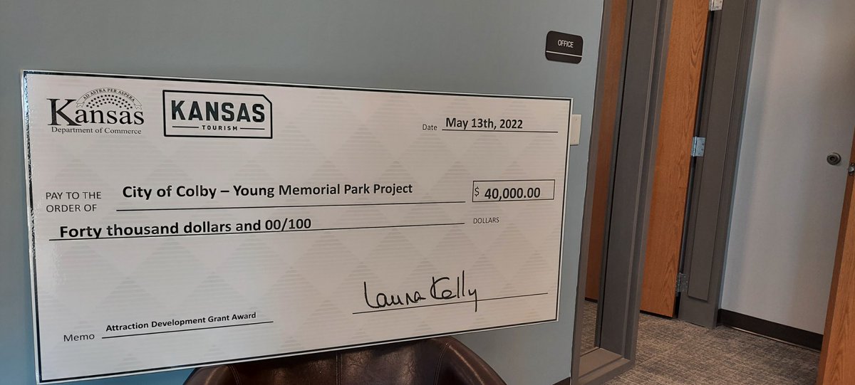 ColbyRec's tweet image. We are excited to announce we were the recipient of a Kansas Tourism Grant in the amount of $40,000! This money is being put towards the upcoming renovations at the ballfields. More information on this project will be released soon.