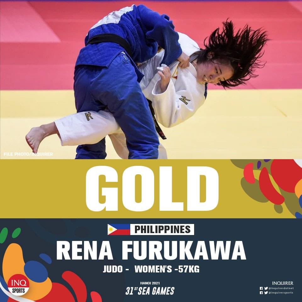 cebudailynews's tweet photo. Rena Furukawa wins the Philippines' first gold in Judo after ruling the women's -57kg class! 🇵🇭🥇| via Inquirer Sports 

 #SEAGames https://t.co/ovJz6tBzUq