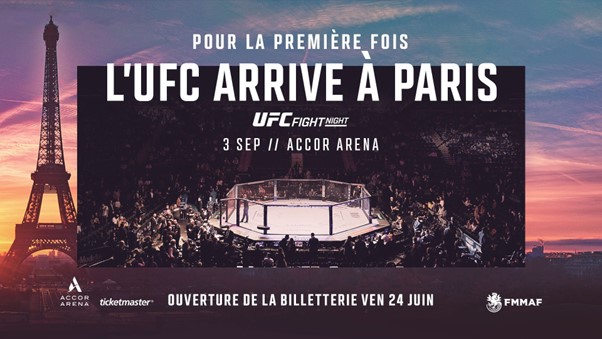 FMMAF (@fmmaf_france) on Twitter photo 📢 Le premier événement <a href="/UFCEurope/">UFC Europe</a> en France aura lieu le 3 septembre à l'<a href="/Accor_Arena/">Accor Arena</a> !
Le célèbre Octagon® débarque à Paris, marquant une étape historique du développement de l’organisation.
👉Les tickets seront disponibles à la vente dès vendredi 24 juin ! 📢 Le premier événement <a href="/UFCEurope/">UFC Europe</a> en France aura lieu le 3 septembre à l'<a href="/Accor_Arena/">Accor Arena</a> !
Le célèbre Octagon® débarque à Paris, marquant une étape historique du développement de l’organisation.
👉Les tickets seront disponibles à la vente dès vendredi 24 juin !