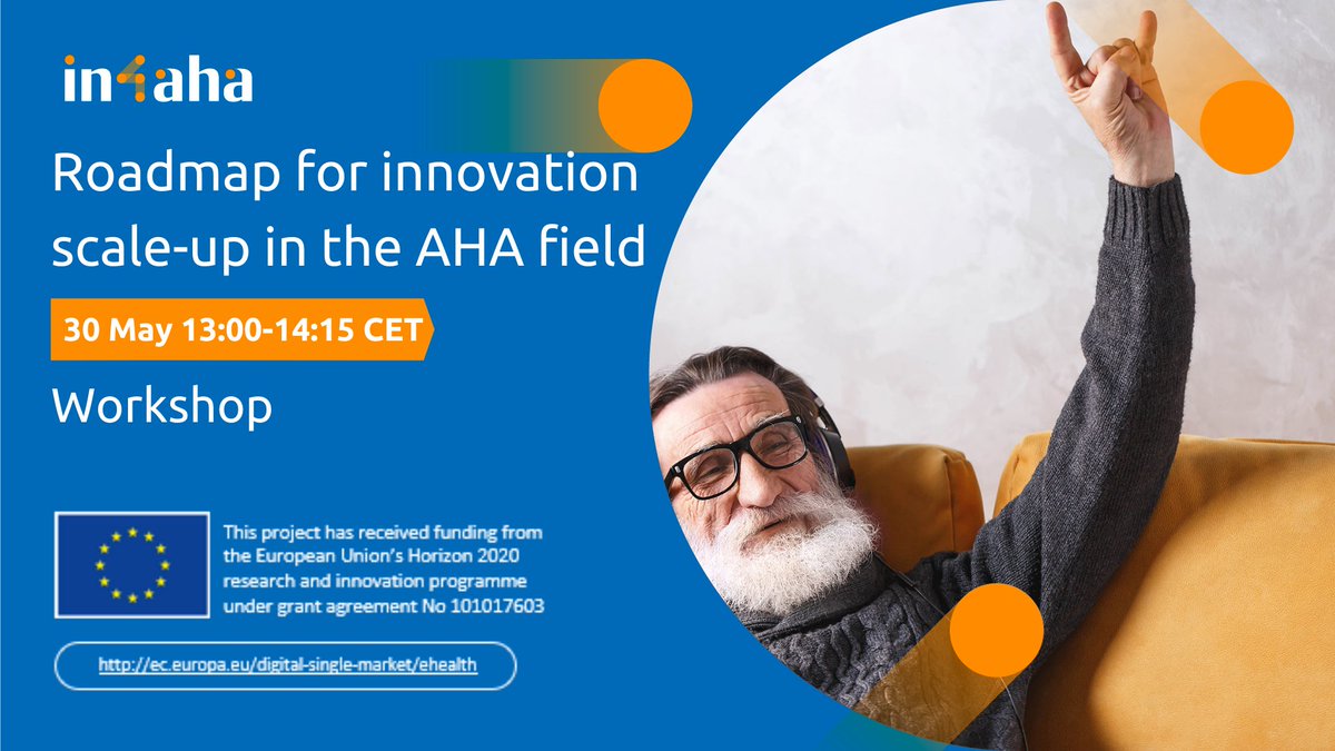 Digital4AHL's tweet photo. 🚀Through #IN4AHA you can access practical, tested solutions for scaling up #innovation, e.g. scale-up roadmap for the Active and #HealthyAgeing field. 

➡️On 30 May we will discuss our #roadmap meant to lead innovators through bottlenecks💭💬

✅Join us: https://t.co/RCYkhQuPl1 https://t.co/gfSEtwQA23