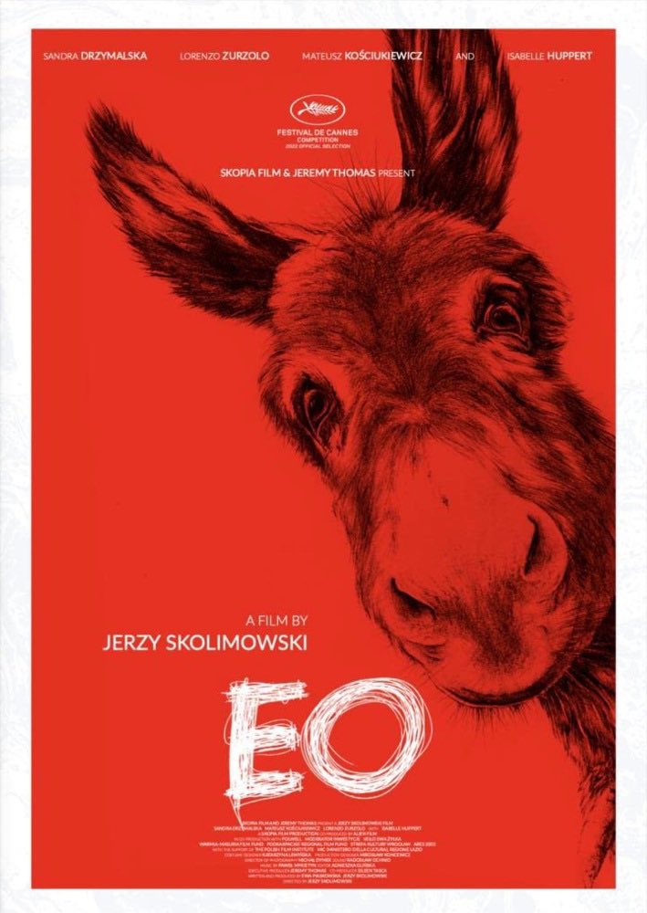 Cine_maniac's tweet photo. «Eo» («Hi-Han», Jerzy Skolimowsky*, 2022) avec Isabelle Huppert. Ce jeudi 19 soir, SO, Compétition ; le monde vu à travers les yeux d’un animal, un âne, Eo, dont le réal polonais nous narre les étapes de sa vie, envisagée comme une sorte de parcours philosophique. #Cannes2012 https://t.co/BrzMOsIbTW