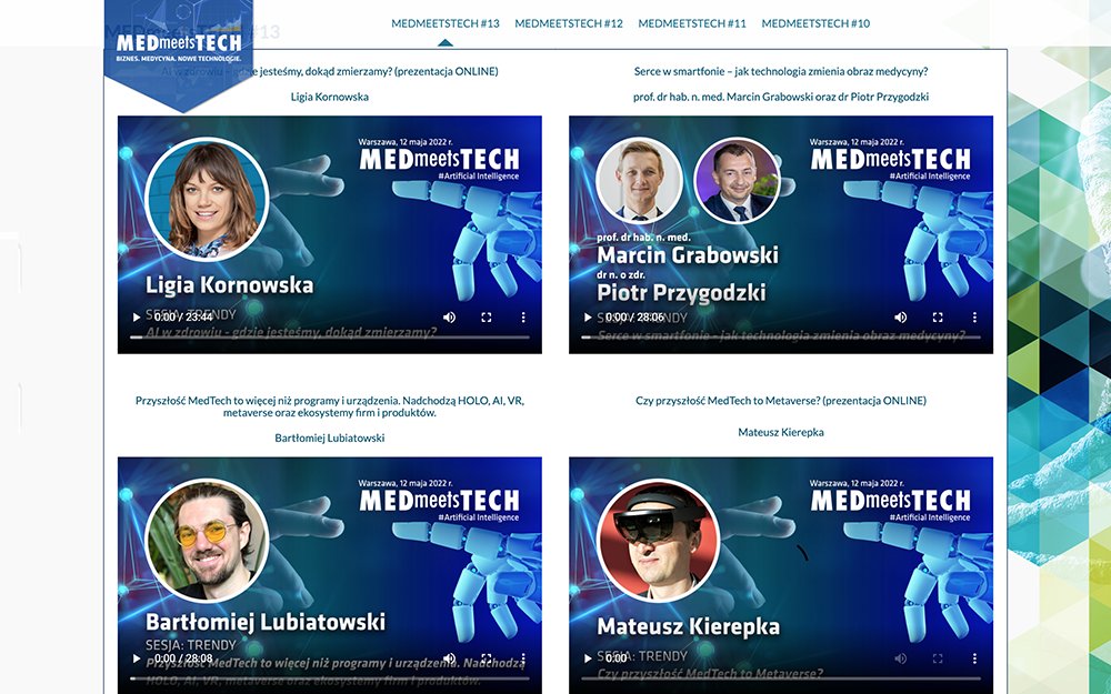 Nagrania z ostatniej #13 edycji konferencji już dostępne dla wszystkich uczestników.

Dziękujemy wszystkich uczestnikom, patronom honorowym, sponsorom, partnerom, patronom medialnym, a przede wszystkich wspaniałym prelegentom.

#medtech #startup #medycyna #technologia #biznes