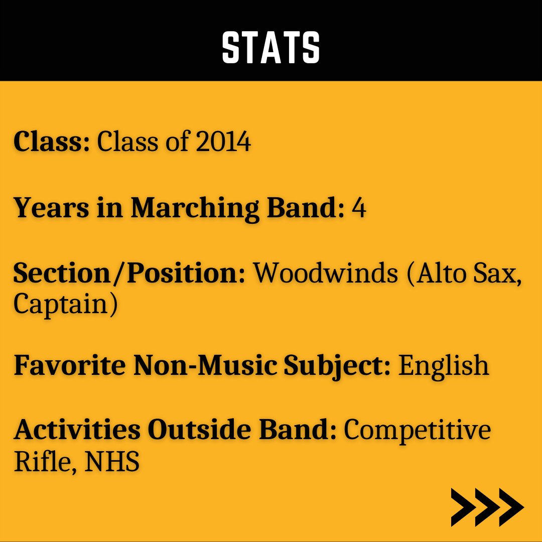 QVHSBandOrch's tweet photo. Today's #whyimarched #thowbackthursday features Nicholle Benedict from the Class of 2014! https://t.co/vDHFRFxAr7